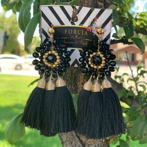 Tassel earrings  handmade, made in Mexico